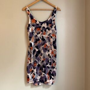 Cabi Velvet Burnout Slip Dress Women’s Orange Purple animal leopard print
